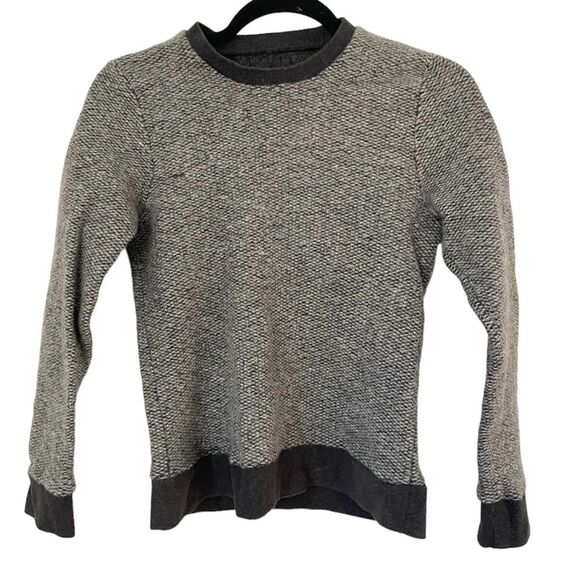 Club Monaco sweater womens 100% wool heathered black grey crewneck sweater - Picture 1 of 7